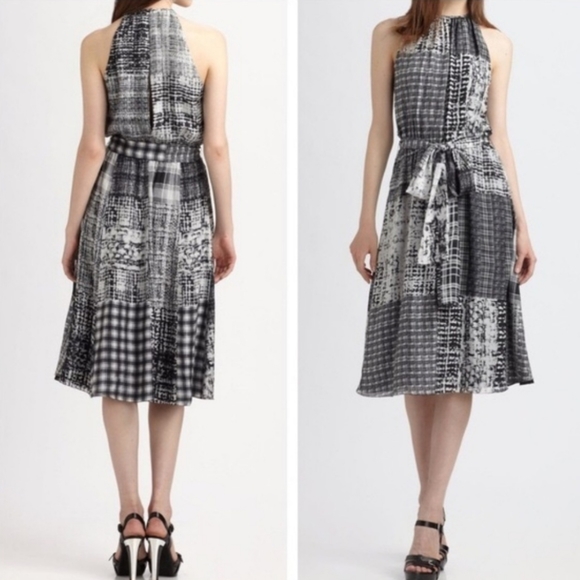 L'AGENCE Dresses & Skirts - L'AGENCE Patchwork Silk Black Dress 6